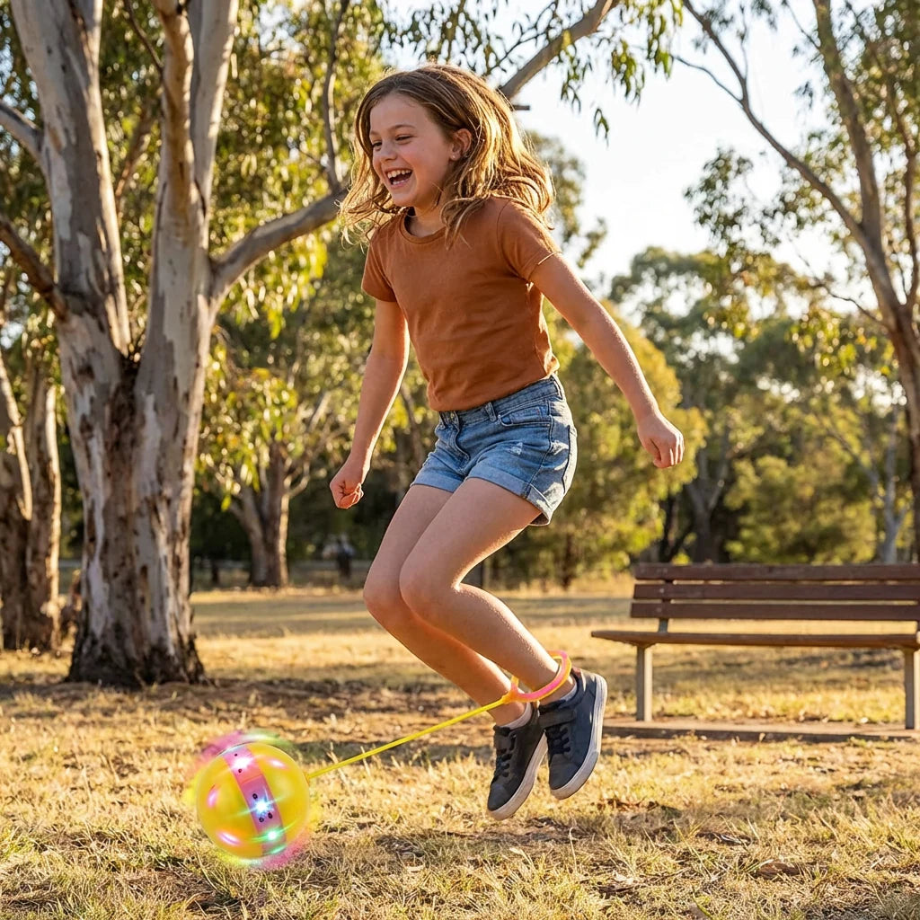 Kids Ankle Bounce Ball Motion-Activated LED Adjustable Loop