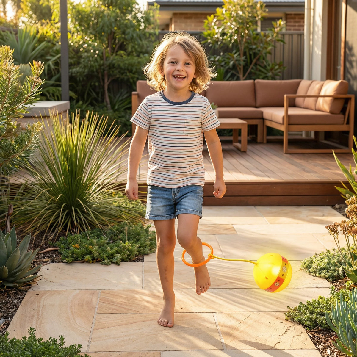 Kids Ankle Bounce Ball Motion-Activated LED Adjustable Loop