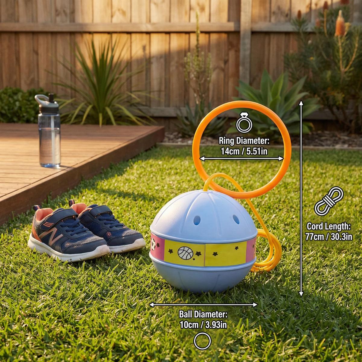 Kids Ankle Bounce Ball Motion-Activated LED Adjustable Loop
