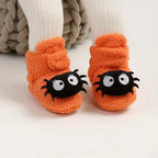 Kids Ankle Slippers Fleece-Polyester Slip-On Halloween Print