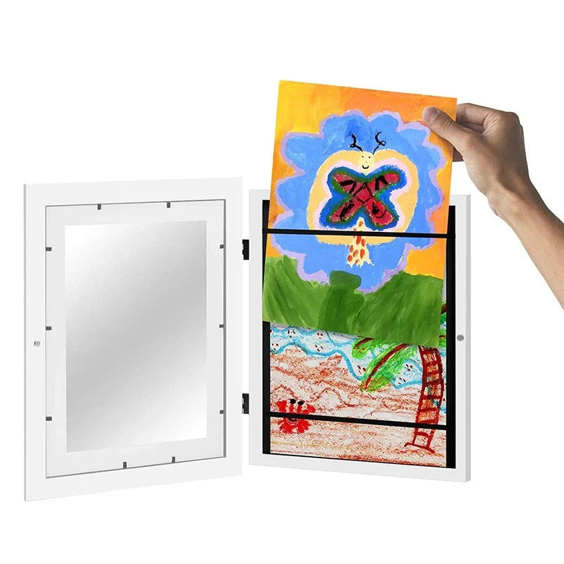 Kids Art Display Frame Magnetic Swap Holds Over 150