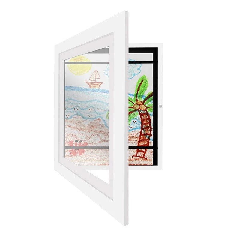 Kids Art Display Frame Magnetic Swap Holds Over 150