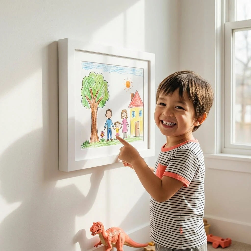Kids' Art Frame Magnetic Latch 150-Sheet Storage Wall-Mount