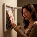 Kids' Art Frame Magnetic Latch 150-Sheet Storage Wall-Mount