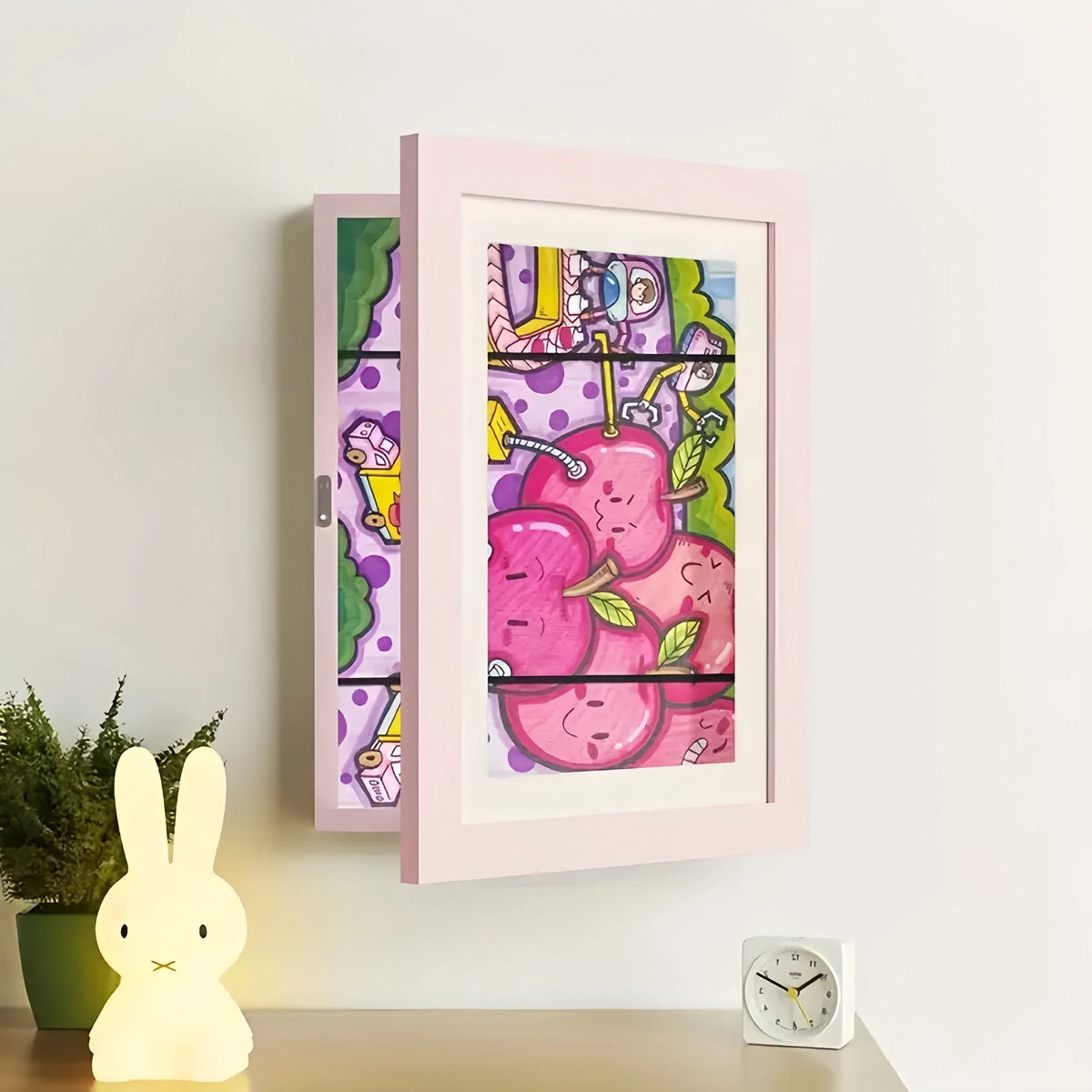 Kids' Art Frame Magnetic Latch 150-Sheet Storage Wall-Mount