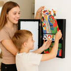 Kids Art Storage Frame Flip-Open Front Holds 150 Drawings