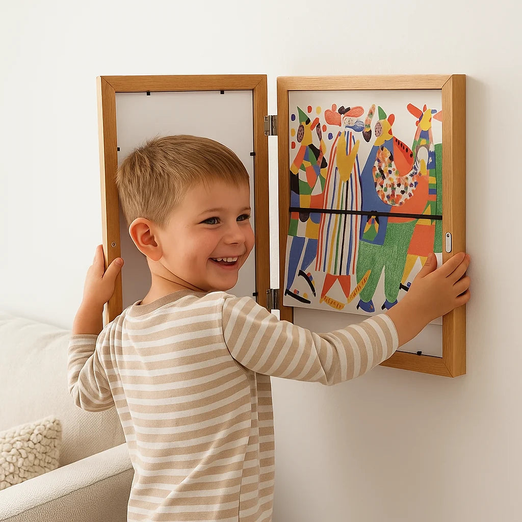 Kids Art Storage Frame Flip-Open Front Holds 150 Drawings