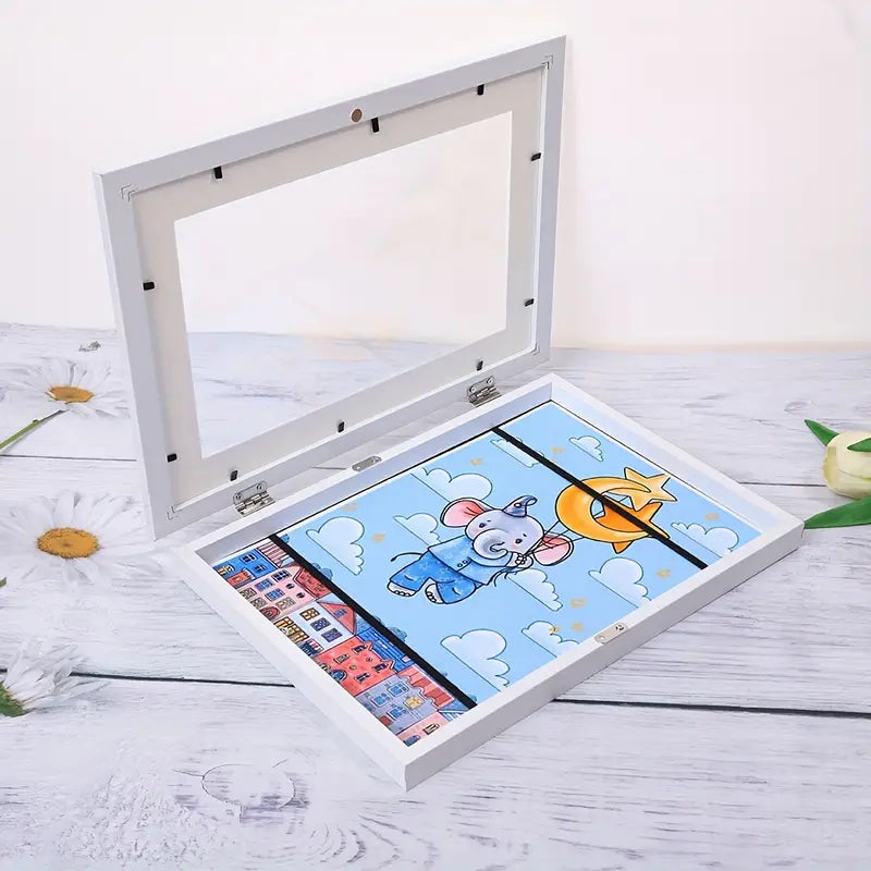 Kids Art Storage Frame Flip-Open Front Holds 150 Drawings