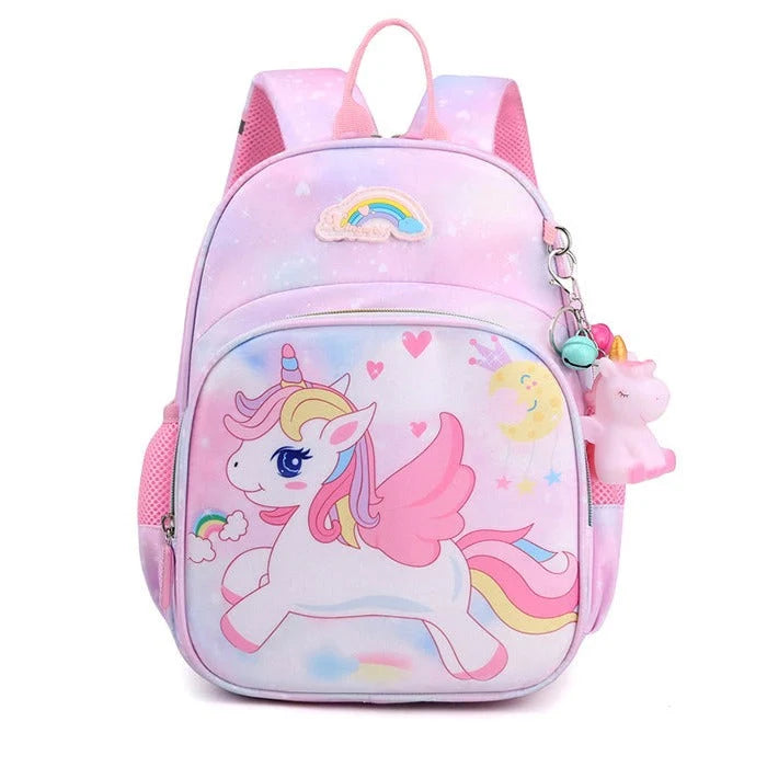 Kids Backpack Unicorn Print Spacious Compartment Padded Mesh Straps