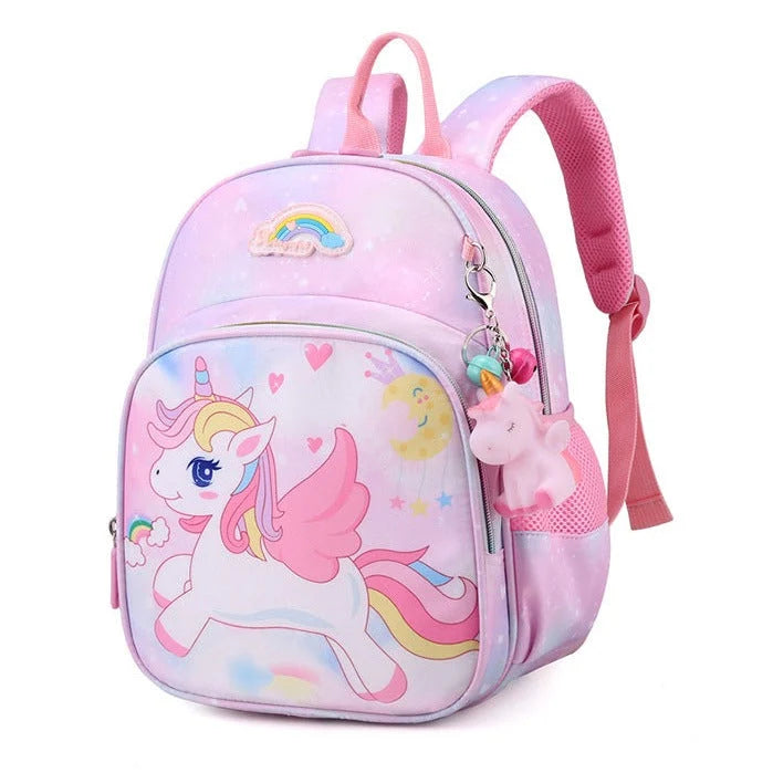 Kids Backpack Unicorn Print Spacious Compartment Padded Mesh Straps