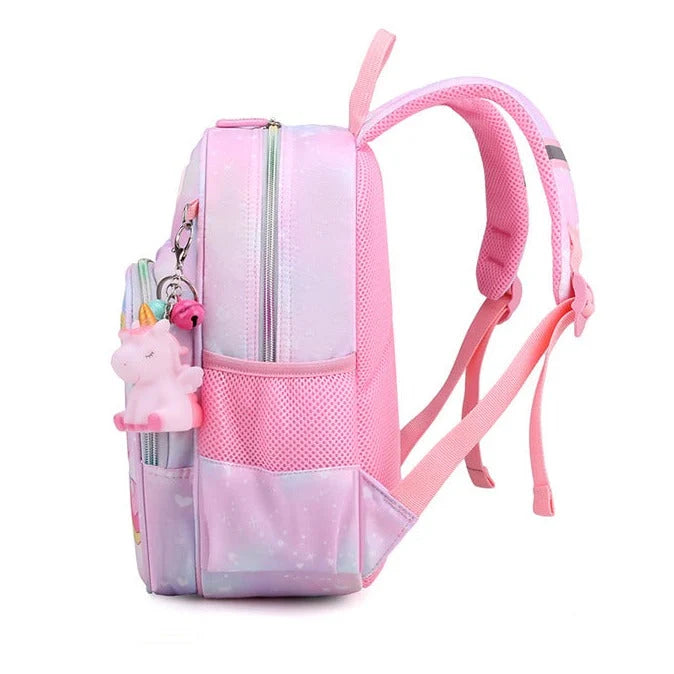 Kids Backpack Unicorn Print Spacious Compartment Padded Mesh Straps