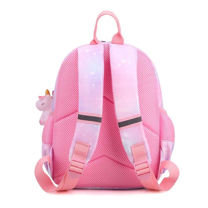 Kids Backpack Unicorn Print Spacious Compartment Padded Mesh Straps