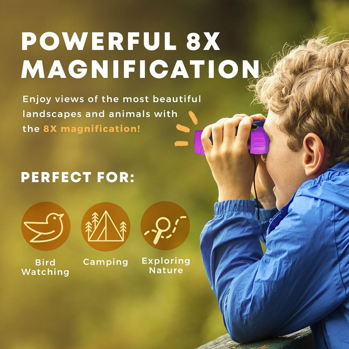 Kids Binoculars 8x21 Magnification Shockproof & Lightweight