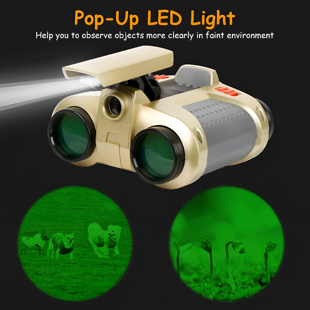 Kids Binoculars Night Vision 4X Magnification Shock-Resistant & Water-Resistant