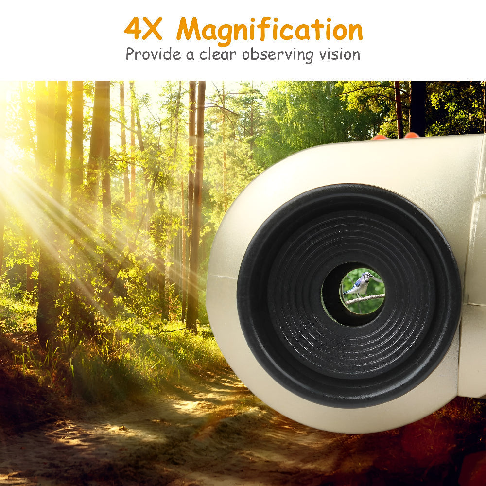 Kids Binoculars Night Vision 4X Magnification Shock-Resistant & Water-Resistant