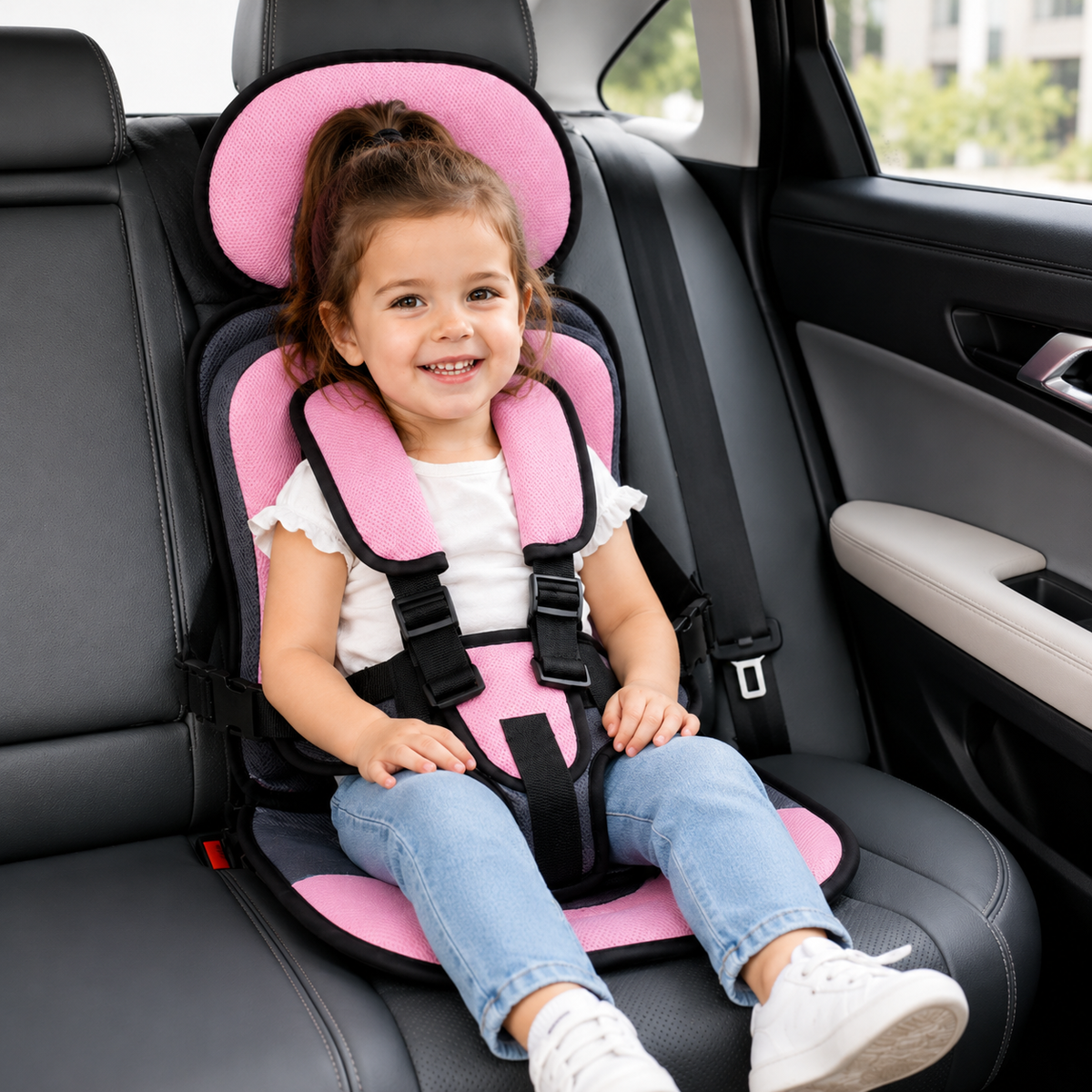 Kids Booster Car Seat Foldable Lightweight 5-Point Harness