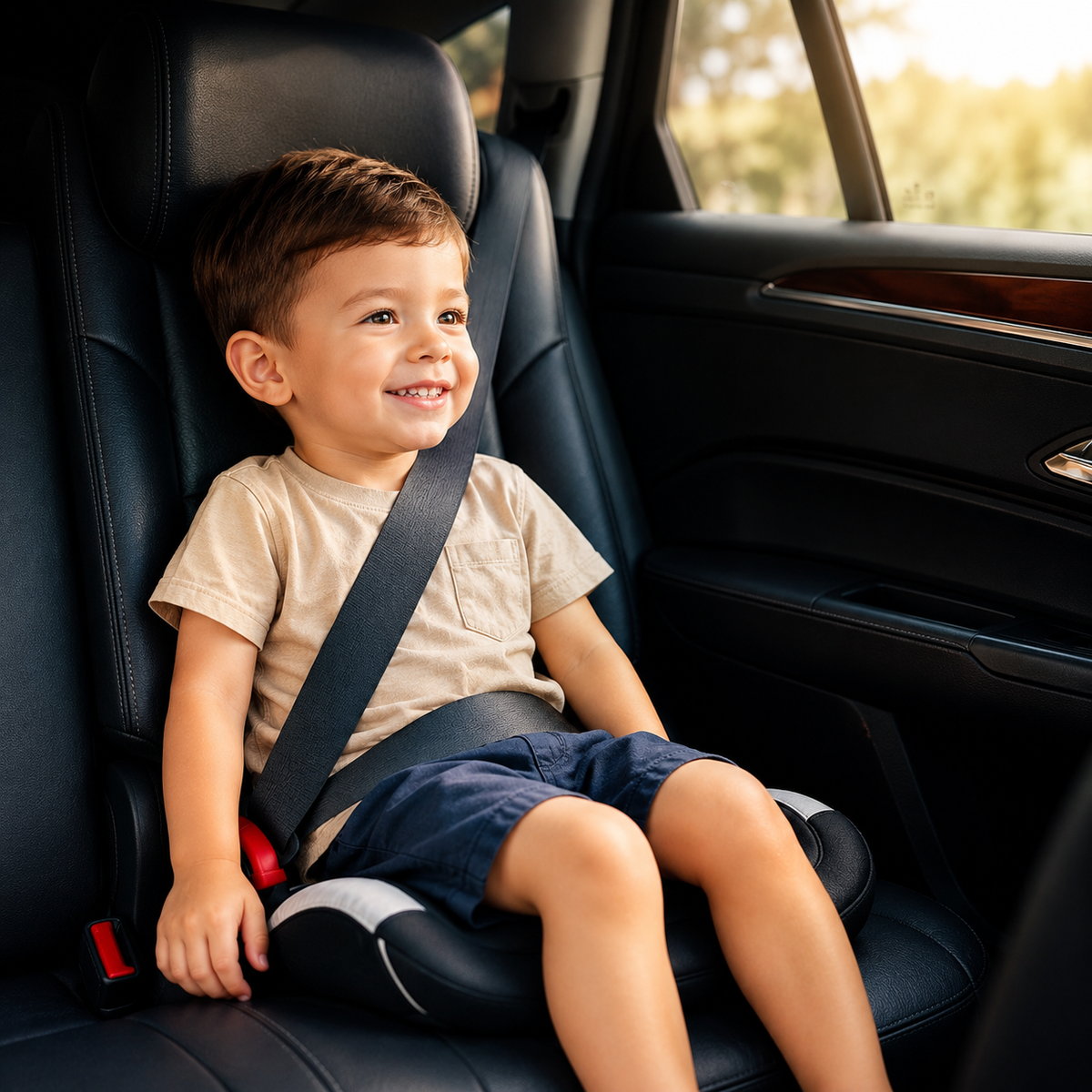 Kids Car Booster Seat Adjustable Headrest & ISOFIX