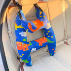 Kids Car Neck Pillow Ergonomic Cotton Blend Adjustable Straps