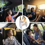 Kids Car Neck Pillow Ergonomic Cotton Blend Adjustable Straps