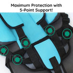 Kids Car Seat Cushion Padded Adjustable Seat Belt Compatible
