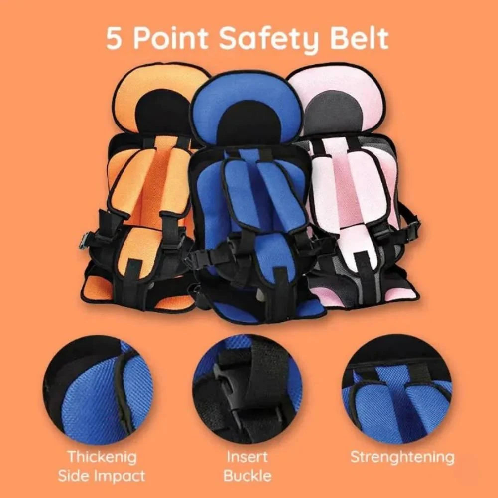 Kids Car Seat Cushion Padded Adjustable Seat Belt Compatible