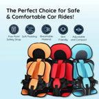 Kids Car Seat Cushion Padded Adjustable Seat Belt Compatible