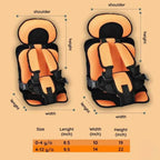 Kids Car Seat Cushion Padded Adjustable Seat Belt Compatible