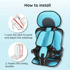 Kids Car Seat Cushion Snug Support Seat-Belt Compatible