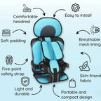 Kids Car Seat Cushion Snug Support Seat-Belt Compatible