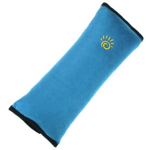 Kids Car Seat Pillow Plush Micro-Suede Seat Belt Attachment