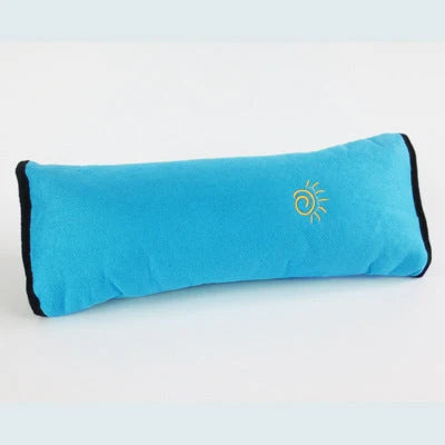 Kids Car Seat Pillow Plush Micro-Suede Seat Belt Attachment