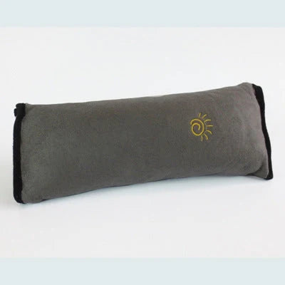 Kids Car Seat Pillow Plush Micro-Suede Seat Belt Attachment