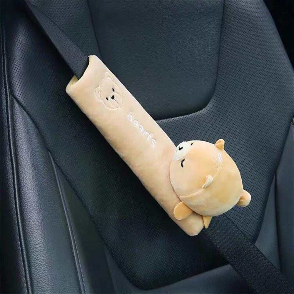 Kids Car Seat Shoulder Pad Plush Cotton & Velcro