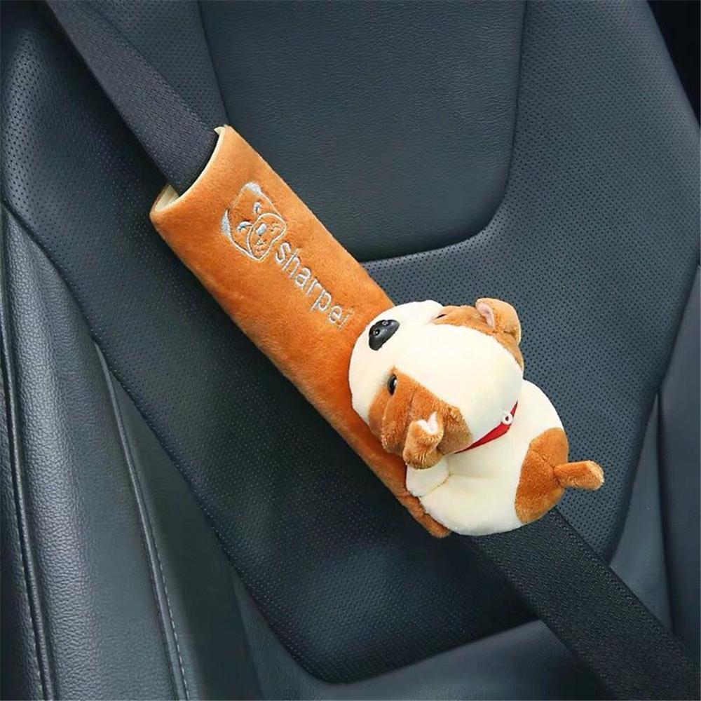 Kids Car Seat Shoulder Pad Plush Cotton & Velcro