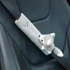 Kids Car Seat Shoulder Pad Plush Cotton & Velcro