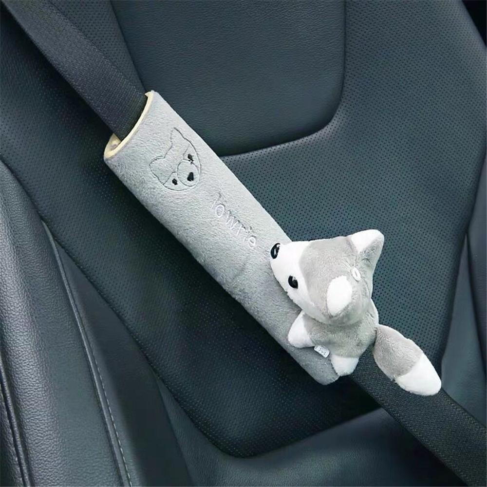 Kids Car Seat Shoulder Pad Plush Cotton & Velcro