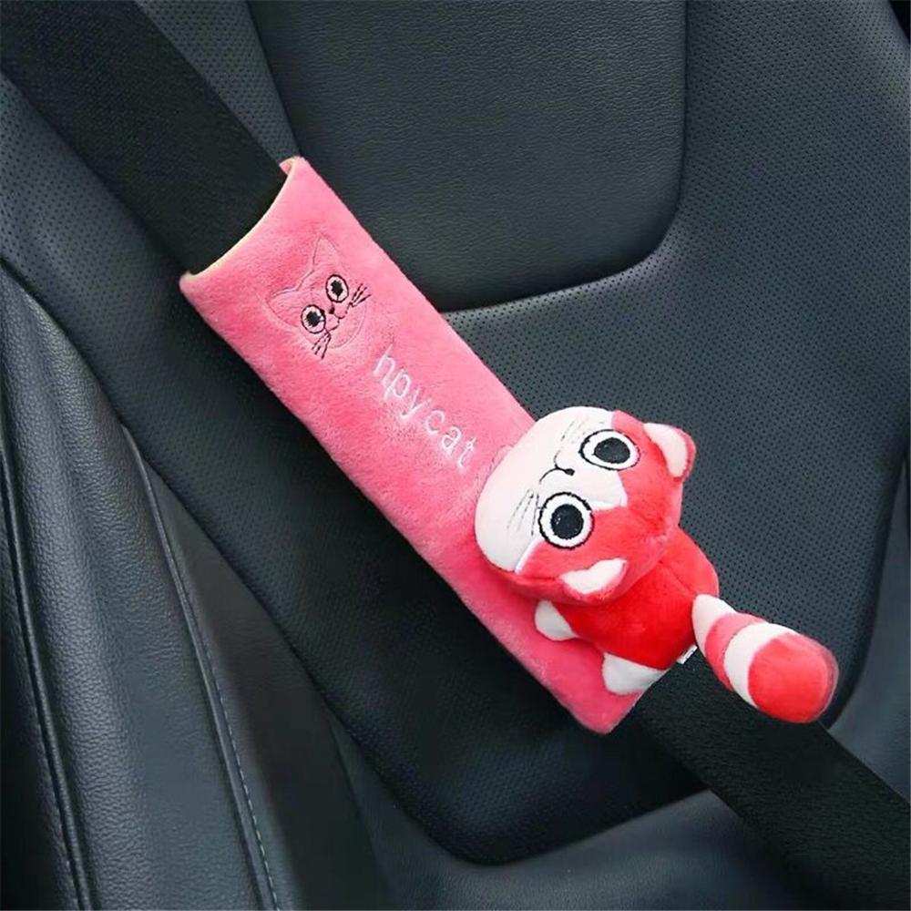 Kids Car Seat Shoulder Pad Plush Cotton & Velcro
