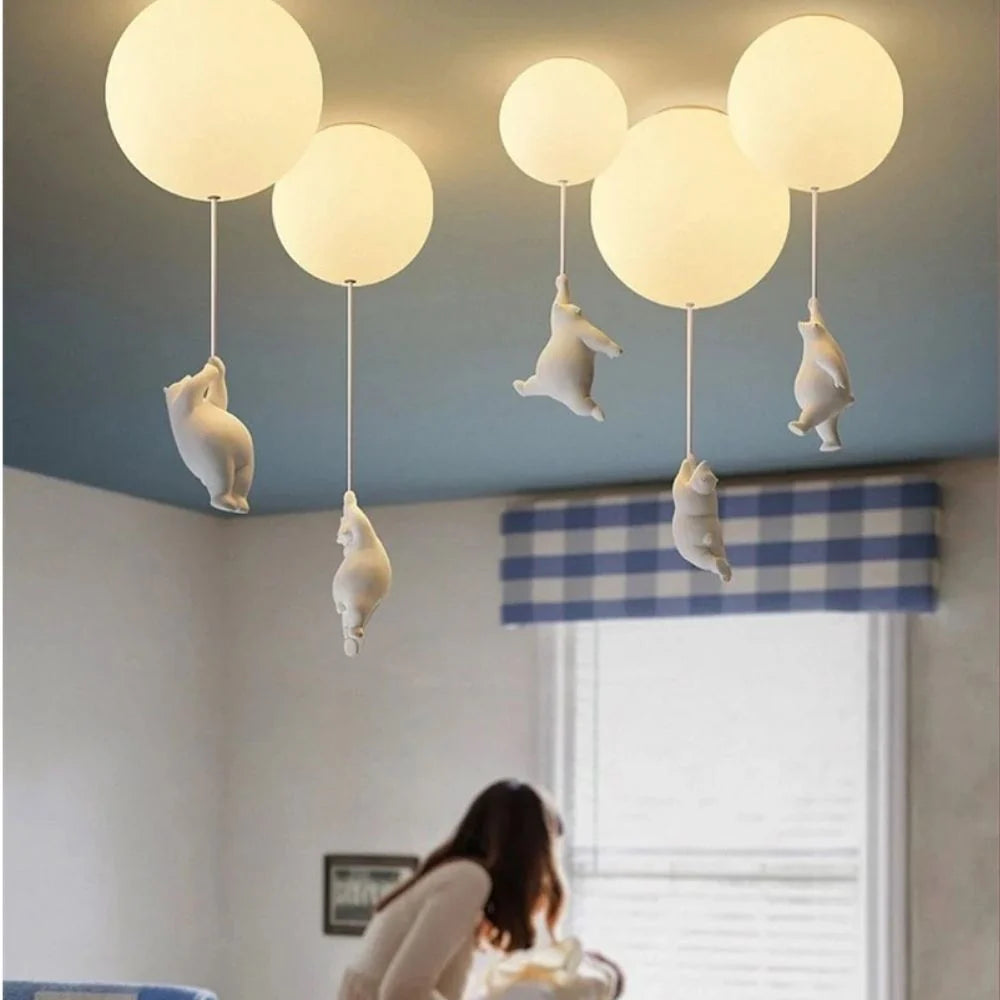 Kids Ceiling Light Balloon Bear Soft Diffused