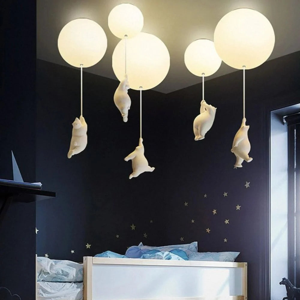 Kids Ceiling Light Balloon Bear Soft Diffused