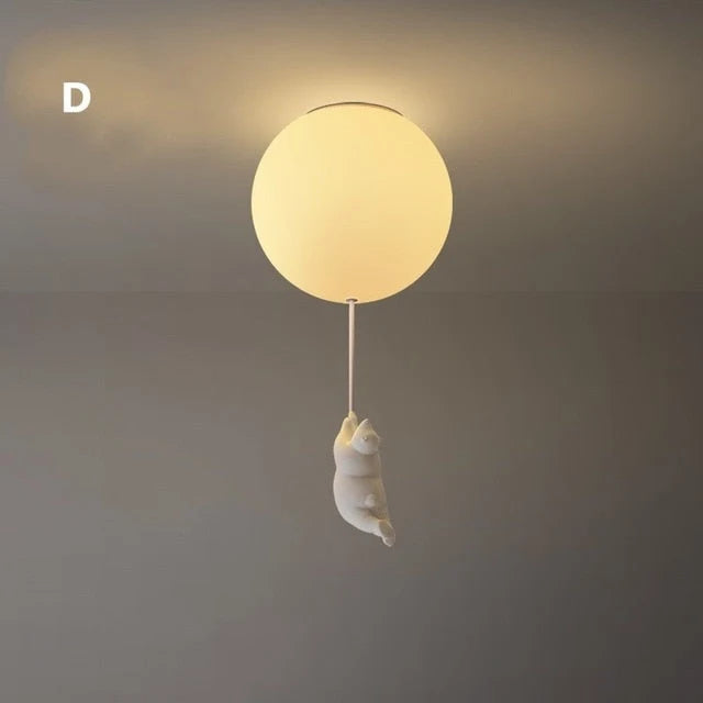 Kids Ceiling Light Balloon Bear Soft Diffused