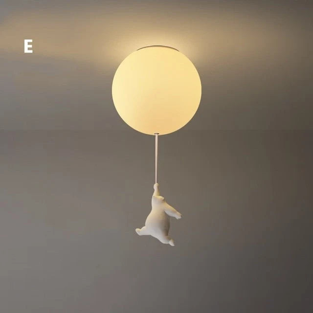 Kids Ceiling Light Balloon Bear Soft Diffused