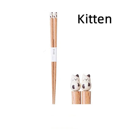 Kids Chopsticks Handmade Wooden Ergonomic Animal Sculptures