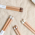 Kids Chopsticks Handmade Wooden Ergonomic Animal Sculptures