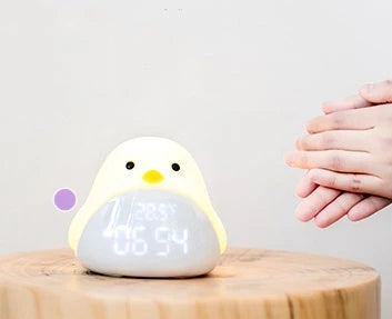 Kids Clock Cartoon Bird Night Light & Gentle Alarm