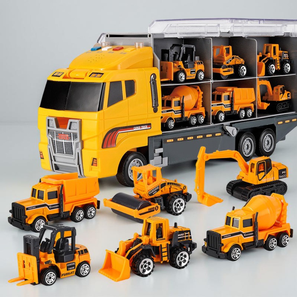 Kids Construction Playset Battery-Powered Sounds & Multi-Vehicle