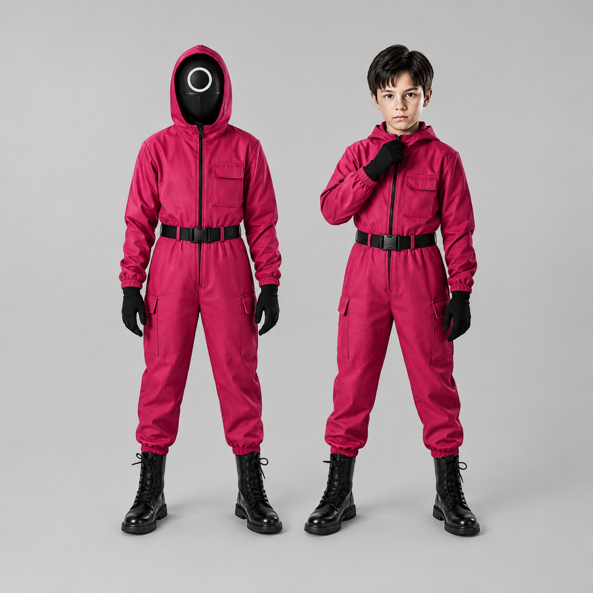 Kids Costume Jumpsuit Hooded All In One Set