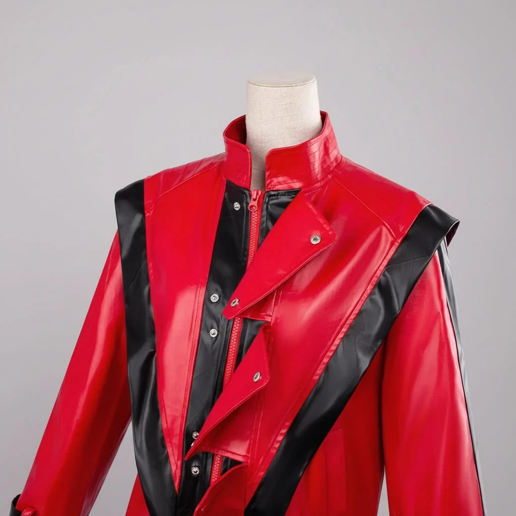Kids Costume Two-Piece Red Faux Leather Jacket & Pants