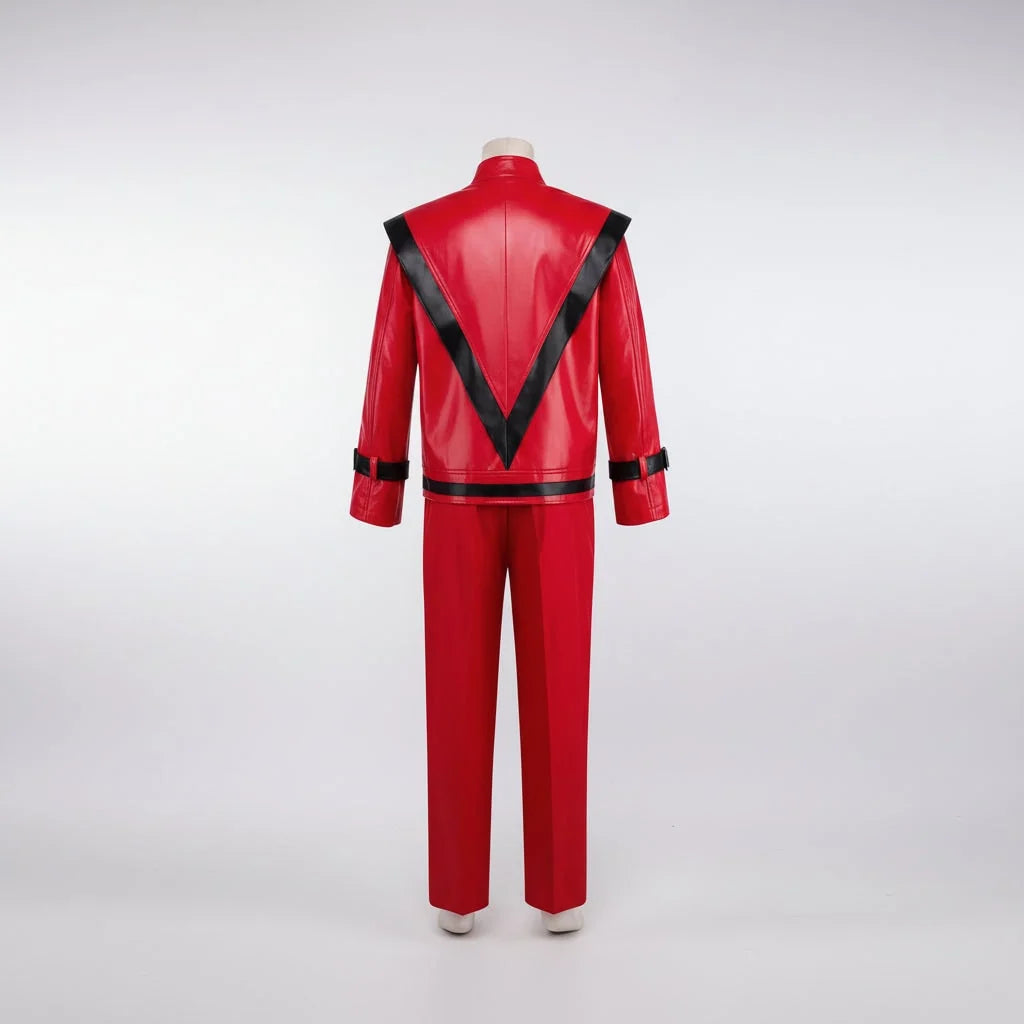 Kids Costume Two-Piece Red Faux Leather Jacket & Pants