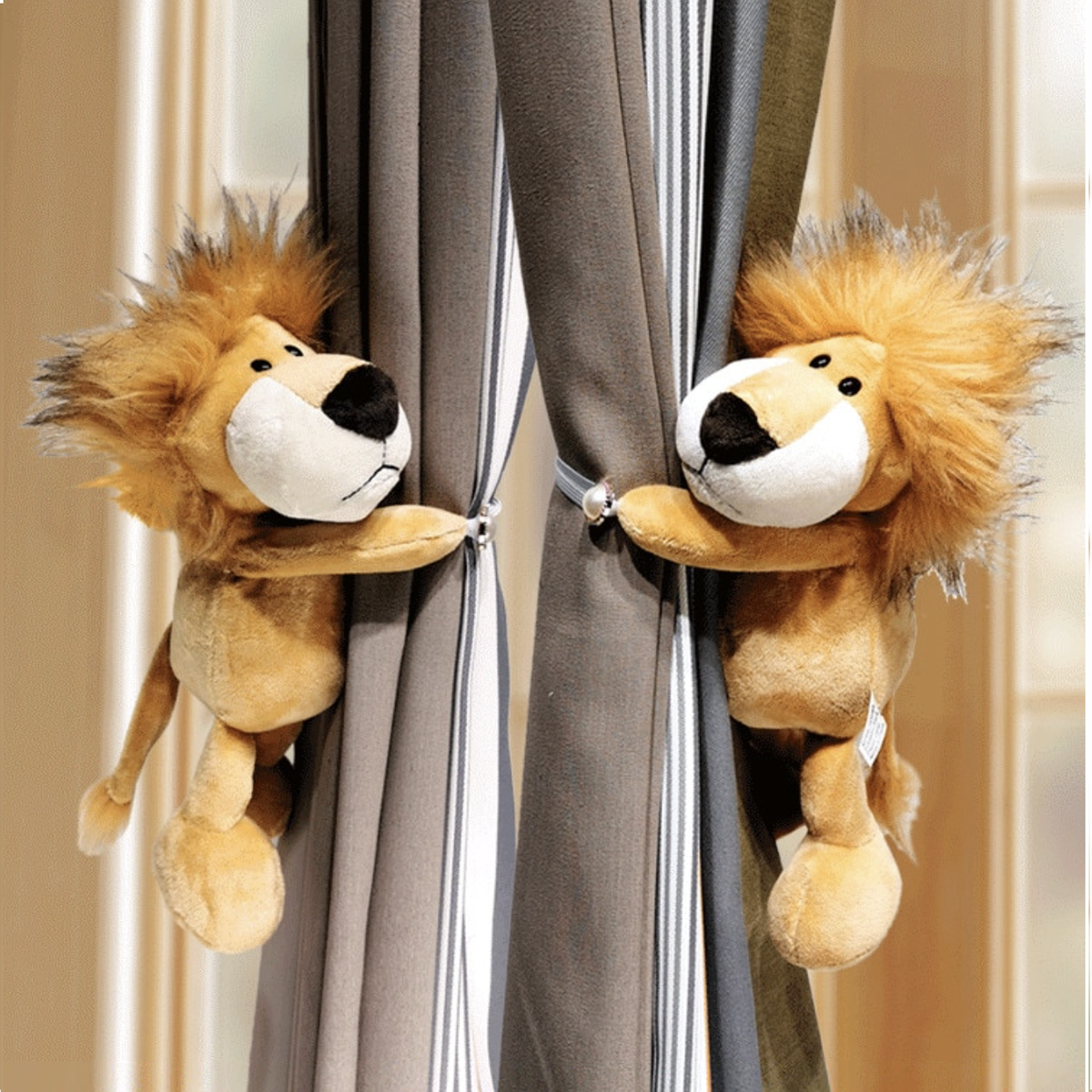 Kids Curtain Tiebacks Plush Animal Set of 2