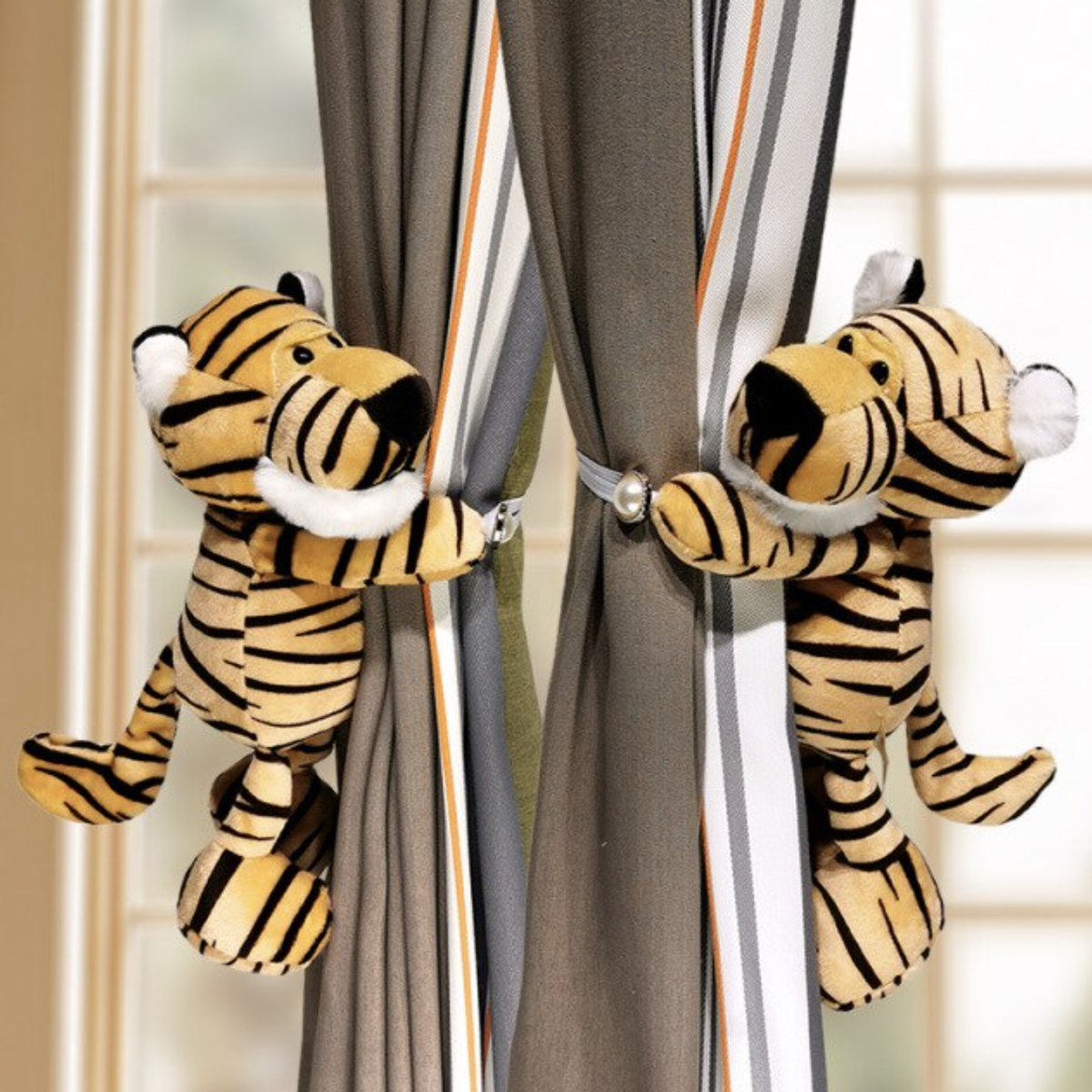 Kids Curtain Tiebacks Plush Animal Set of 2